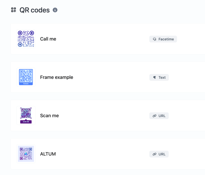 Uygulama QR kodu sistemi sayfasının ekran görüntüsü